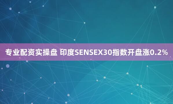 专业配资实操盘 印度SENSEX30指数开盘涨0.2%