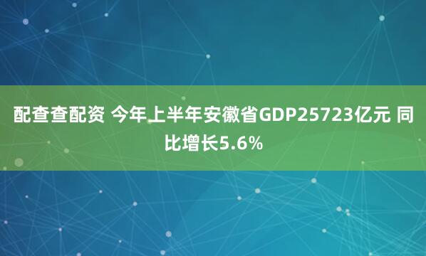 配查查配资 今年上半年安徽省GDP25723亿元 ﻿同比增长5.6%