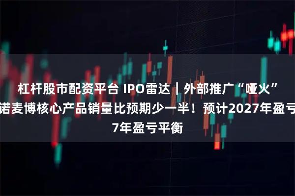 杠杆股市配资平台 IPO雷达｜外部推广“哑火”，泰诺麦博核心产品销量比预期少一半！预计2027年盈亏平衡