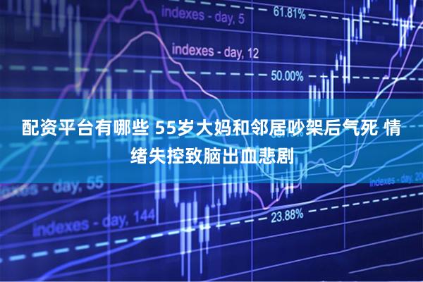 配资平台有哪些 55岁大妈和邻居吵架后气死 情绪失控致脑出血悲剧